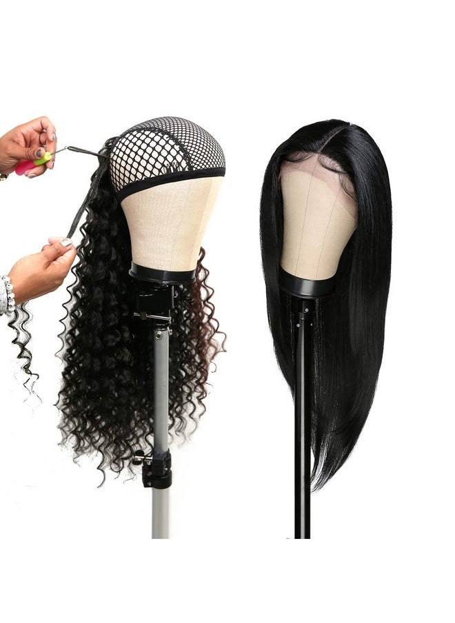 STUDIO LIMITED Polyurethane Canvas Block Head Diy Wig Making Starter Kit 12Pcs Pu Mannequin Head Wig Display And Stand For Wig Styling (24" Set)  - Image 3