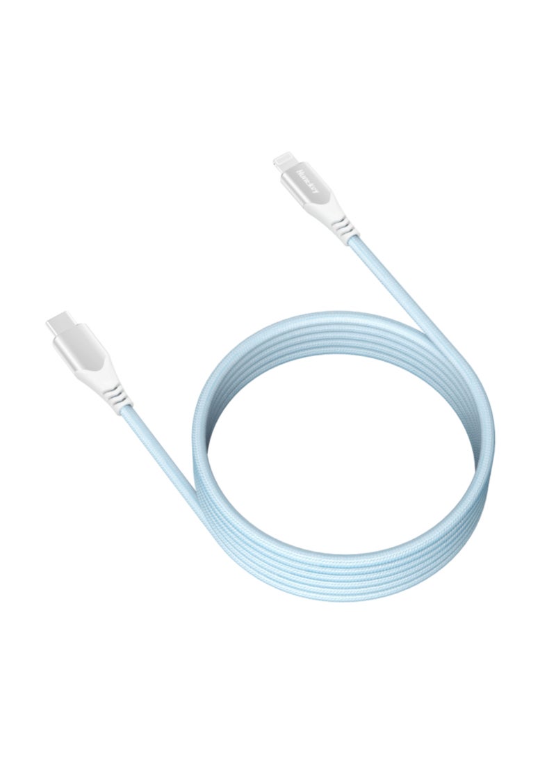Huntkey L04 - USB C to lightning, MFI approved Cotton Braided Aluminum Shell Fast Charging Cable, iPhone 14 13 12 11 Pro, iPad, iPod Current: 3A, 1.5M - Image 1