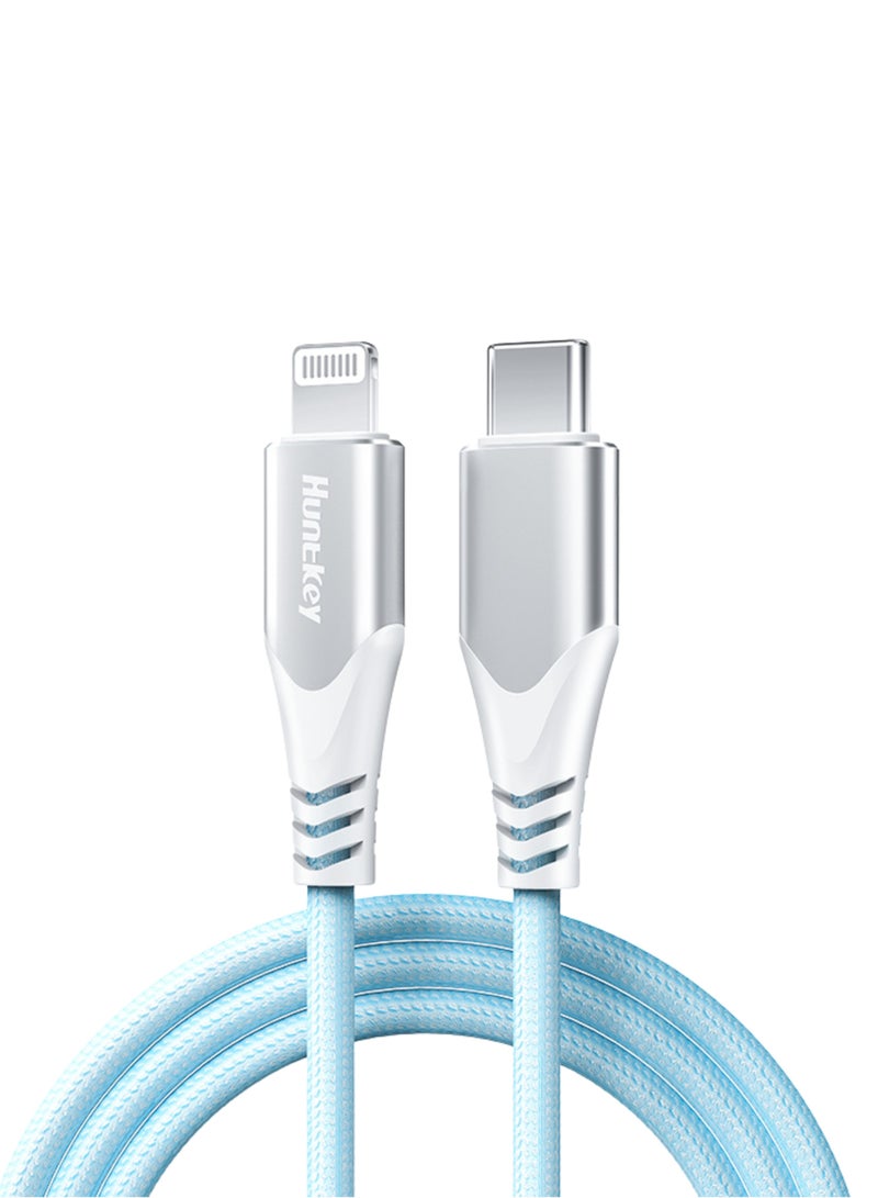 Huntkey L04 - USB C to lightning, MFI approved Cotton Braided Aluminum Shell Fast Charging Cable, iPhone 14 13 12 11 Pro, iPad, iPod Current: 3A, 1.5M - Image 3