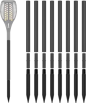 Chunful Chunful 24 PCS Path Light Replacement Stakes and Extension Tube for Solar Light, 8 Plastic Ground Spikes Stakes with 8  - Image 1