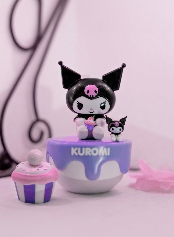 MODI Sanrio Kuromi Collectible Figurine – Cute Purple Cupcake-Themed Toy, Small Desk Decor, Anime Character Mini Figure, Kawaii Gift for Kuromi Fans, Strawberry Cake Surprise, 9cm  - Image 5
