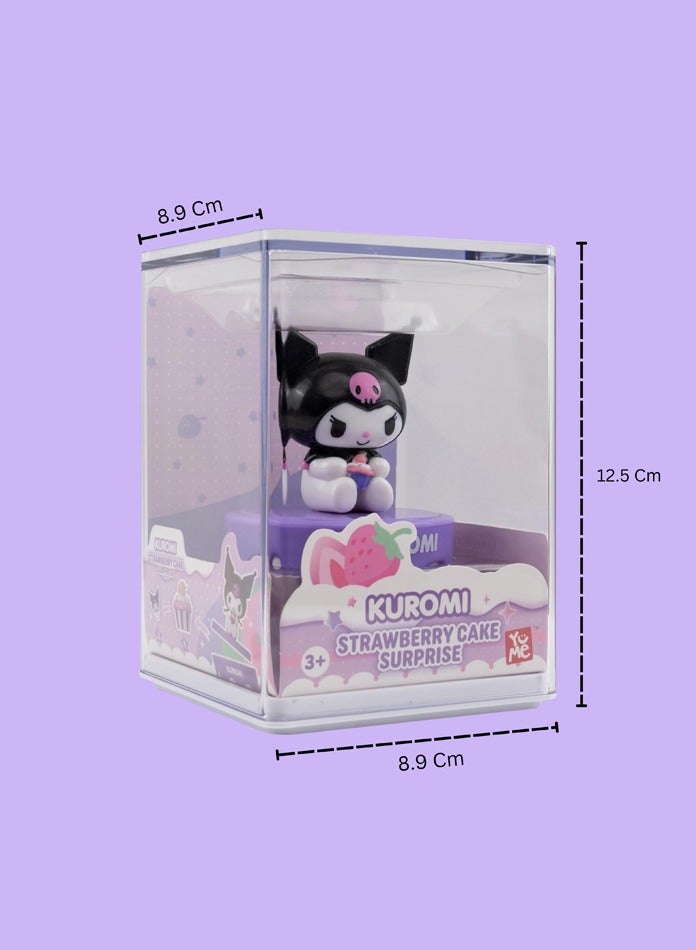 MODI Sanrio Kuromi Collectible Figurine – Cute Purple Cupcake-Themed Toy, Small Desk Decor, Anime Character Mini Figure, Kawaii Gift for Kuromi Fans, Strawberry Cake Surprise, 9cm  - Image 2