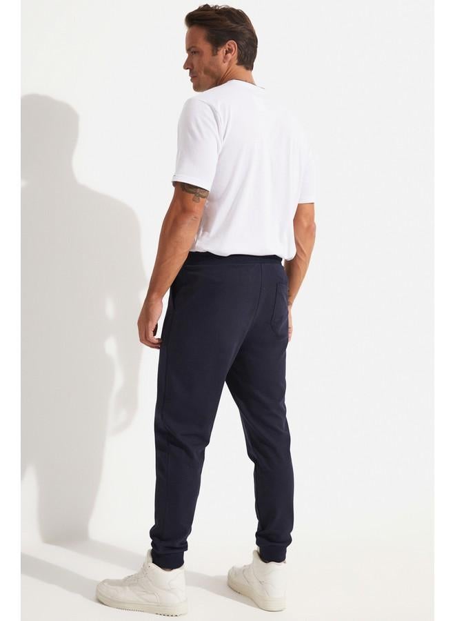 جون بنطلون رياضي رجالي مريح بخصر عادي لون أزرق داكن - Image 4