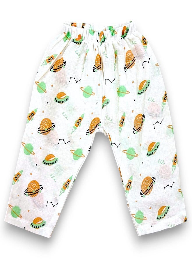TEETAR Muslin Cotton Night Suit for Babies – Soft Full Sleeve Sleepwear Set for Baby Boy & Girl, Muslin Pyjamas & Top, Lightweight Baby Cotton Clothes, Cosmic Cuddle, 6-9 Months - Image 4