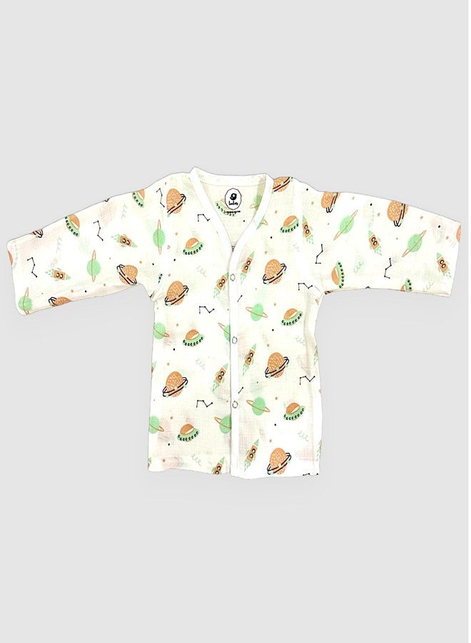TEETAR Muslin Cotton Night Suit for Babies – Soft Full Sleeve Sleepwear Set for Baby Boy & Girl, Muslin Pyjamas & Top, Lightweight Baby Cotton Clothes, Cosmic Cuddle, 6-9 Months - Image 2