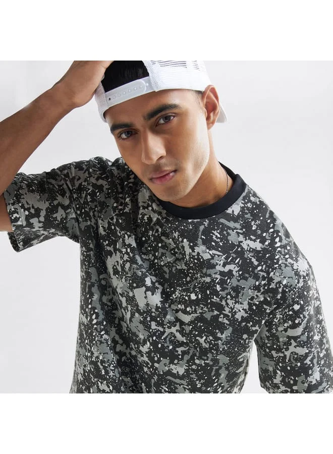 Splash FAV All-Over Print Crew Neck T-shirt with Short Sleeves