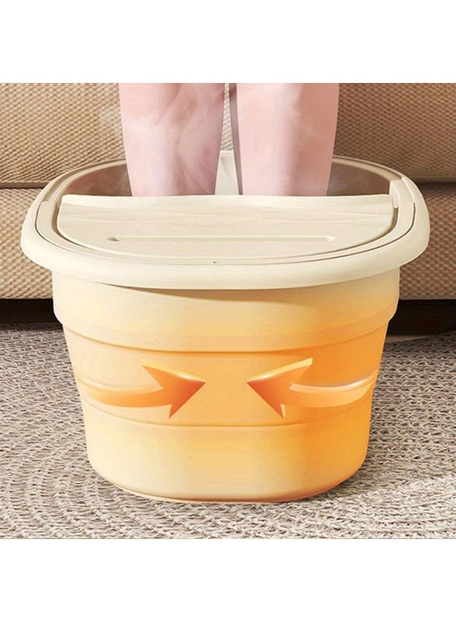Gray Portable Folding Foot Spa Tub With Easy Carry For Home Massage - Image 4