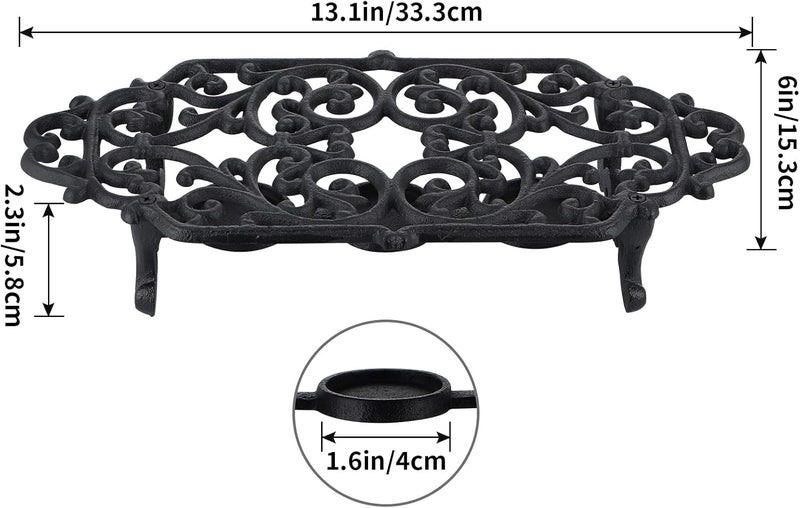 MOLIGOU Cast Iron Teapot Warmer, Teapot Warmer Stand with 3 Tealight Candle Holders, Teapot Heater Base - Image 3