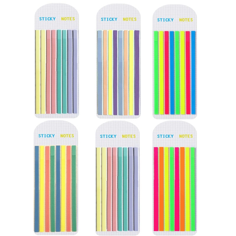 Potanro Sticky Long Tabs 6 Sheet Highlighter Tape 960 Pcs Translucent Sticky Notes Tabs for Annotating Books Bible Study Supplies - Image 1