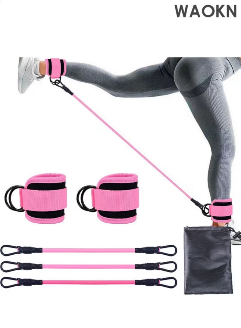 WAOKN Ankle Resistance Bands with Grips, Ankle Bands for Workout ,Ankle Resistance Bands with Cuffs,Home Gym Training Equipment, Glute Exercise Equipment, Exercise Bands for Women Legs,Exercise Bands for Lift Women - Image 1