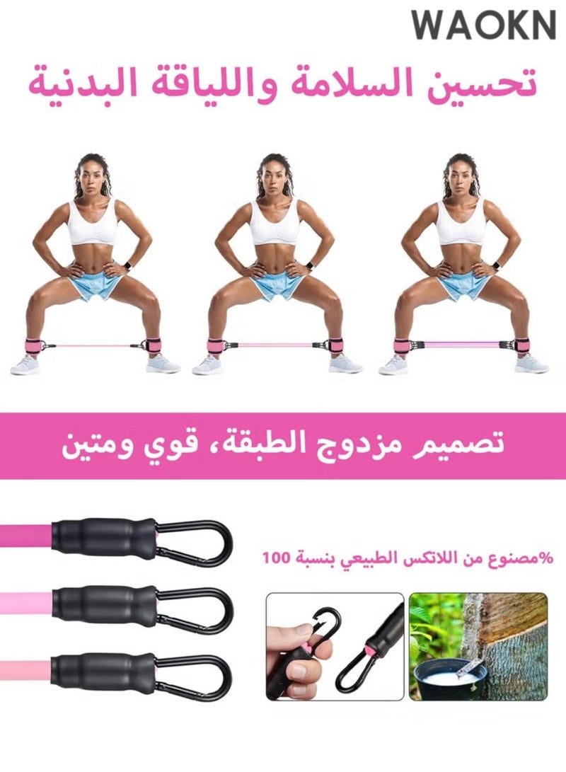 WAOKN Ankle Resistance Bands with Grips, Ankle Bands for Workout ,Ankle Resistance Bands with Cuffs,Home Gym Training Equipment, Glute Exercise Equipment, Exercise Bands for Women Legs,Exercise Bands for Lift Women - Image 3