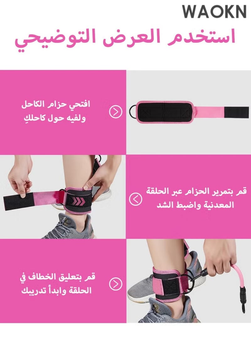 WAOKN Ankle Resistance Bands with Grips, Ankle Bands for Workout ,Ankle Resistance Bands with Cuffs,Home Gym Training Equipment, Glute Exercise Equipment, Exercise Bands for Women Legs,Exercise Bands for Lift Women - Image 5
