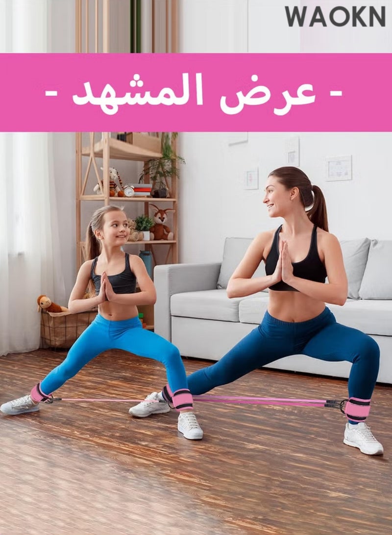 WAOKN Ankle Resistance Bands with Grips, Ankle Bands for Workout ,Ankle Resistance Bands with Cuffs,Home Gym Training Equipment, Glute Exercise Equipment, Exercise Bands for Women Legs,Exercise Bands for Lift Women - Image 4