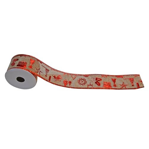 CraftVatika Christmas Ribbons Roll Set of 1 for Christmas Tree Decorations Items for Home, Christmass Hanging Ornaments Xmas Ribbon Rolls for Gift Wrapping Bow Xmas Sewing Packing Material 2.7 Meter (1 Roll) - Image 3