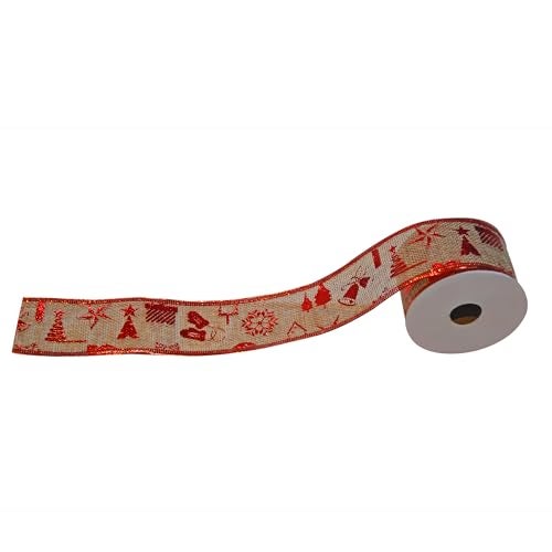 CraftVatika Christmas Ribbons Roll Set of 1 for Christmas Tree Decorations Items for Home, Christmass Hanging Ornaments Xmas Ribbon Rolls for Gift Wrapping Bow Xmas Sewing Packing Material 2.7 Meter (1 Roll) - Image 4