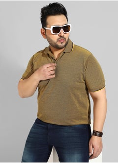 Instafab Plus Men's Solid Olive Green Regular Fit Casual T-Shirt  - Image 1
