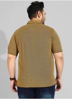 Instafab Plus Men's Solid Olive Green Regular Fit Casual T-Shirt  - Image 3