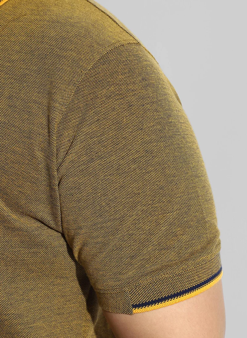 Instafab Plus Men's Solid Olive Green Regular Fit Casual T-Shirt