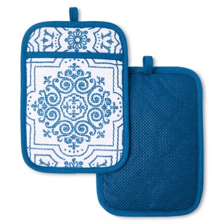 MARTHA STEWART Strie Medallion Pot Holder 2Pack Set Heat Resistant NonSlip Silicone Grip Navy Blue 7x10 - pzsku/ZD17C18AA3C55DCD6680CZ/45/1752048038/04836b02-2c34-4bdc-a0bd-c342d5d997bf
