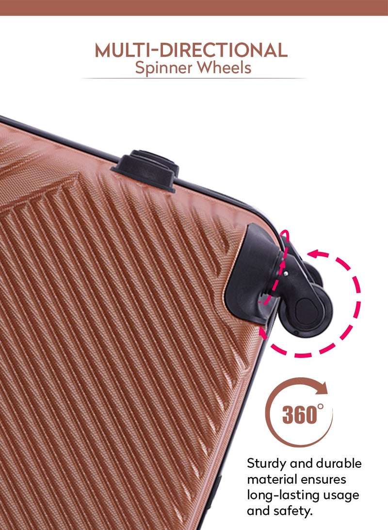 PARAJOHN Medium 24-Inch ABS  Lightweight Hardshell Luggage Trolley | carrying 24kg 4-Wheel Spinner Suitcase Orange - Image 3