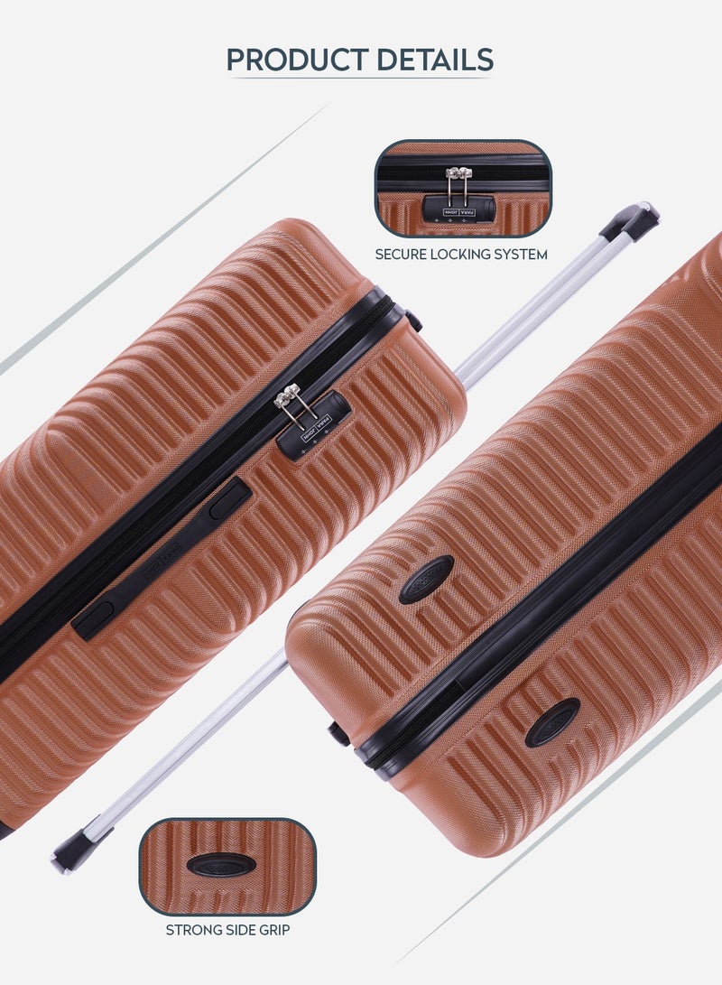 PARAJOHN Medium 24-Inch ABS  Lightweight Hardshell Luggage Trolley | carrying 24kg 4-Wheel Spinner Suitcase Orange - Image 2