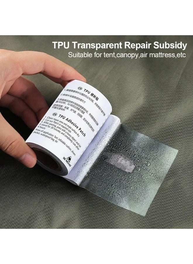 FDTY 1pcs Tent Repair Tape Kit Waterproof Clear Camping Gear Air Mattress Repair Tape Patch Kit For, Waterproof Adhesive Patch Kit for Tent, Canopy, Air Mattress (187cm) - Image 3