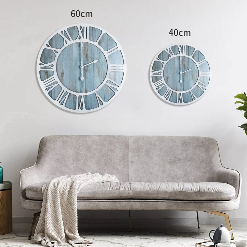 1st owned Wall Clocks for Living Room Decor,16" Vintage,Round Silent Non Ticking,Black Metal,Modern Wood Clocks for Home Bedroom,Kitchen,Garden,Office,Cafe,Modern Wall Decoration -Roman Numerals - Image 5