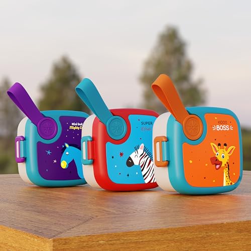 MEDALLIX Stainless Steel Lunch Box with Spoon, Leak-Proof Kids Tiffin Box, Durable Eco-Friendly School Lunch Container for Boys & Girls | LUNCHMATE Mini But Mighty Cool (500 ML - Purple & Blue) - Image 4
