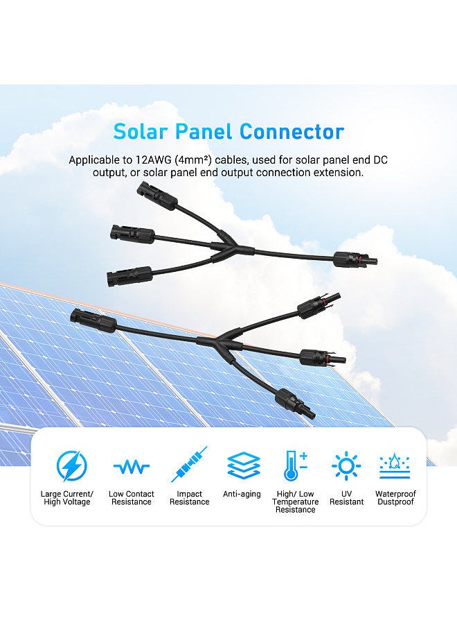 Generic - Y Branch Solar Connectors Parallel Cable Adapter 3-Way Solar Cable Connector Self-locking IP67 Waterproof PV Panel - Image 1