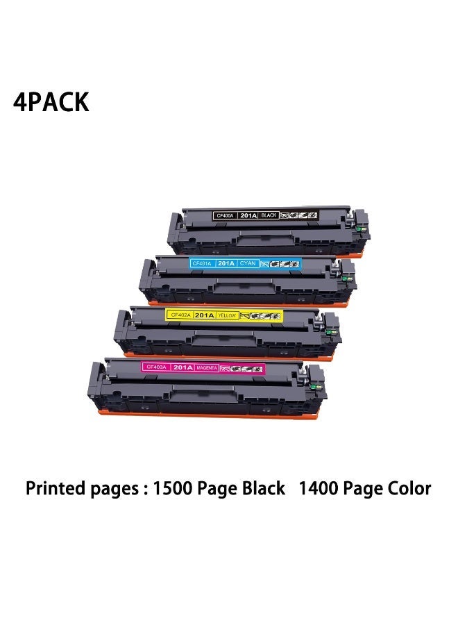 201A CF400A CF401A CF402A CF403A Toner Set Compatible with HP Color Laserjet Pro MFP M274n M277n M277dw M252n M252dw Black Cyan Yellow Magenta - Image 1