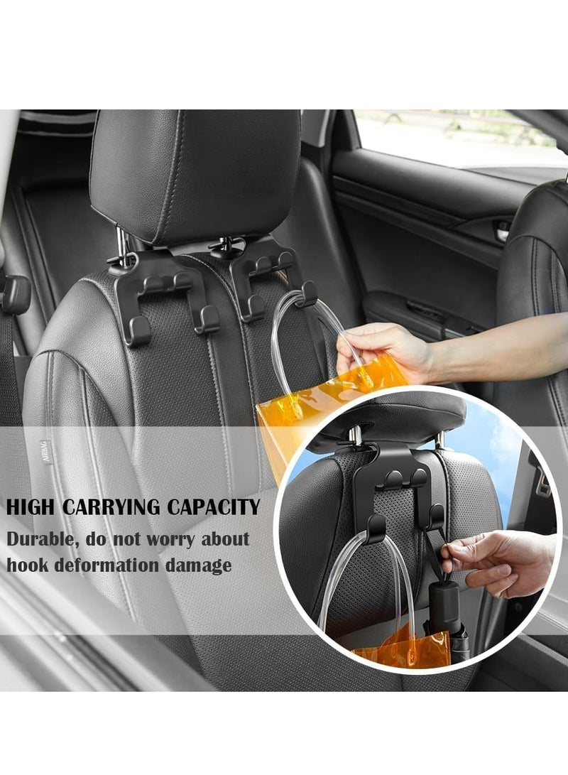 Oasisgalore 2 Pack Universal Car Seat Headrest Hooks, 4-in-1 Back Seat Hanger for Purses, Bags, Phone, Coat - Multifunctional Storage  - Image 2