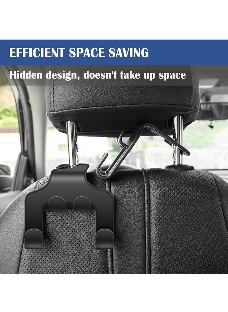 Oasisgalore 2 Pack Universal Car Seat Headrest Hooks, 4-in-1 Back Seat Hanger for Purses, Bags, Phone, Coat - Multifunctional Storage  - Image 5