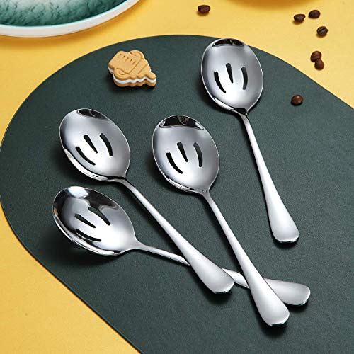 Kyraton 4Piece Serving Set Slotted Stainless Steel Spoons Pack of 4 - Image 3