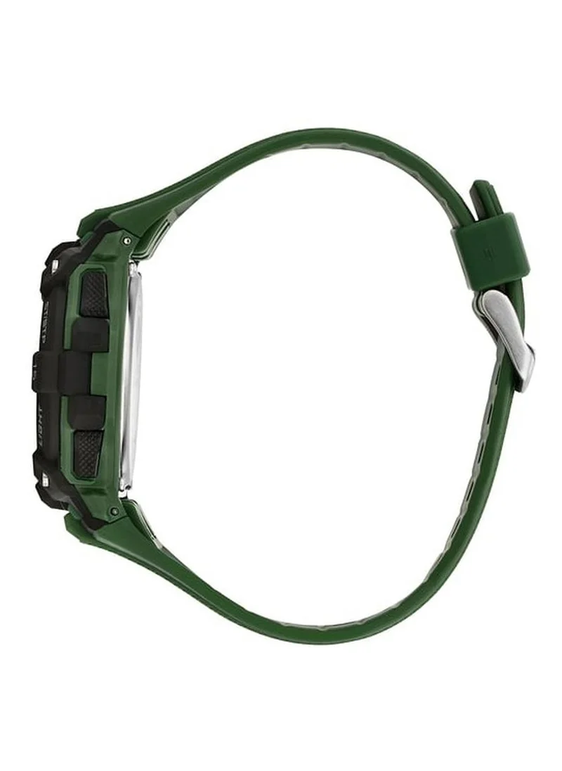 Sector EX-51 Men's Digital Watch - Digital Display Dial, 49mm Plastic Case, Black & Green Plastic Strap, Quartz, 100M Water Resistant - R3251317002