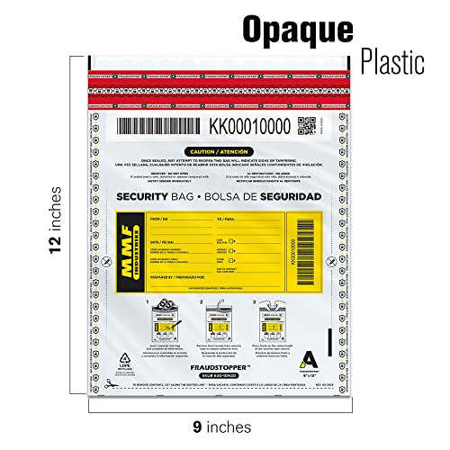 MMF Industries Cash Transmittal Bags | 9W x 12H | Pack of 100 | Unique Alphanumeric Numbering | Self-Sealing Adhesive | Four Tamper Indicators | Folded Bottom | Deposit Plastic Bags - Image 5