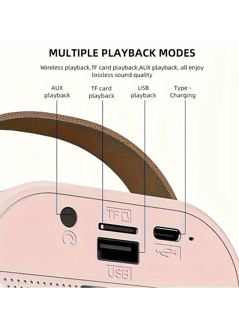BDT K-22 آلة الكاريوكي الصغيرة للأطفال والكبار (محمولة) مكبر صوت بلوتوث مع ميكروفون لاسلكي - مع خمسة أوضاع صوت مختلفة - بيج - Image 5