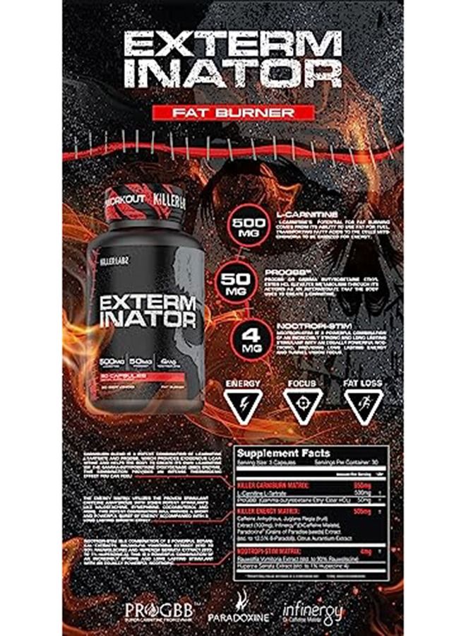 KILLER LABZ Exterminator Fat Burner | 500mg L-Carnitine | 50mg progbb | 4mg Nootropi-Stim | 90 Capsules - Image 3