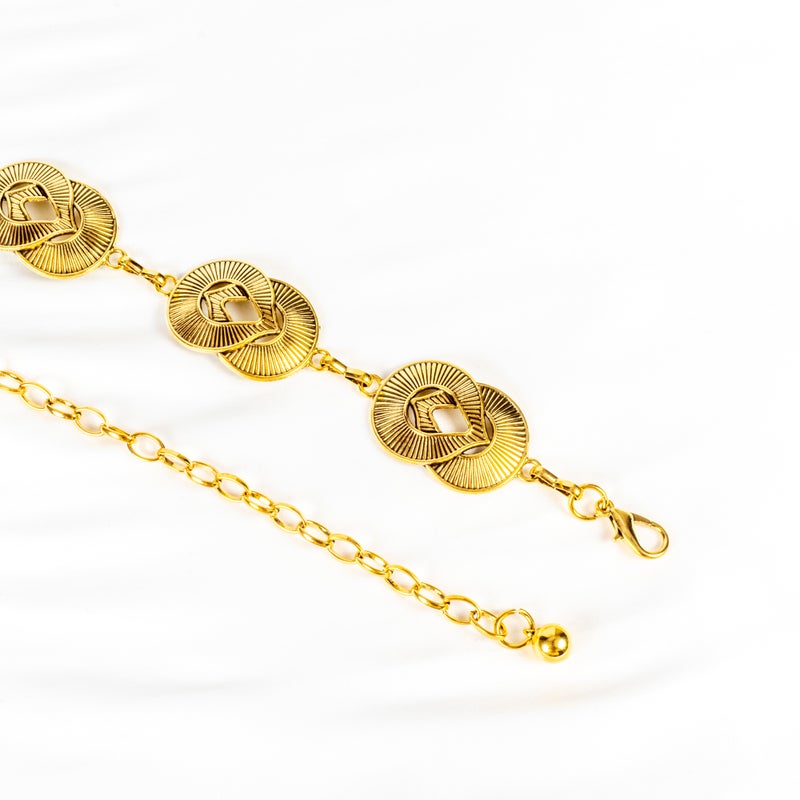 The Black Pearl Accessories Golden Metal Waist Belt For Her - Image 2
