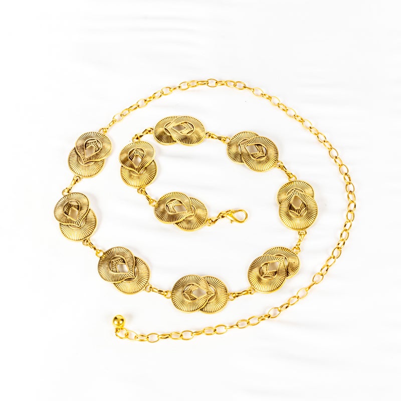 The Black Pearl Accessories Golden Metal Waist Belt For Her - Image 1