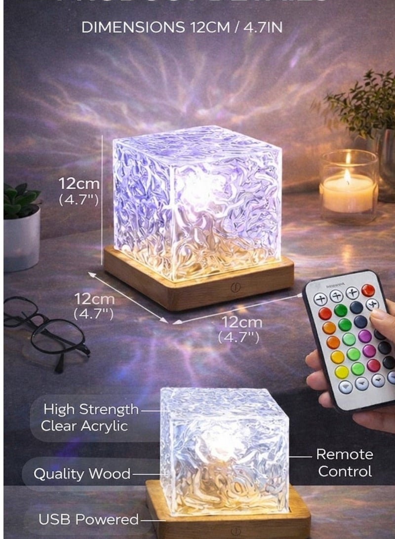 AL THURAYAT Water Ripple & Star Projector Lamp, 16 Colors, Remote Control, Bedroom Ambient Night Light - Image 2