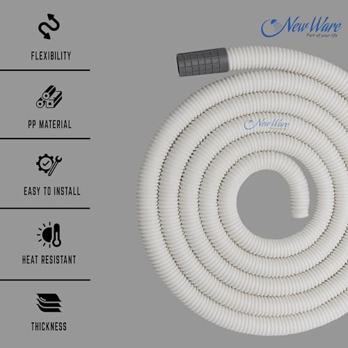 NEW WARE® PVC Flexible Hose Washing Machine Semi Inlet Pipe | For Semi Automatic Washing Machines | Durable & Leak Resistant | 1.5 Meter | White | Pack of 1 - Image 5