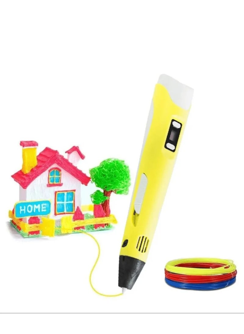 3D Printer Pen Set for Kids & Adults   Yellow - Image 2