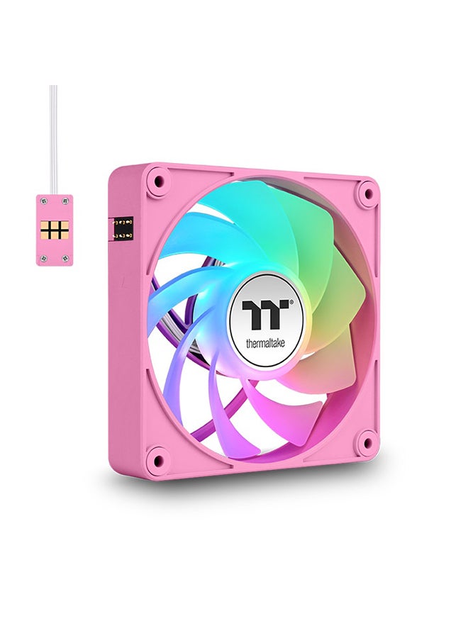 Thermaltake CT120 EX Reverse ARGB Sync 120mm PC Cooling Fans (Pink, 3-Pack) with 9 Addressable LEDs, 65.82 CFM Airflow, 1.87mm-H2O Static Pressure, Anti-Vibration Pads, MagForce 2.0 Quick Connect | CL-F225-PL12PK-A pink - Image 1