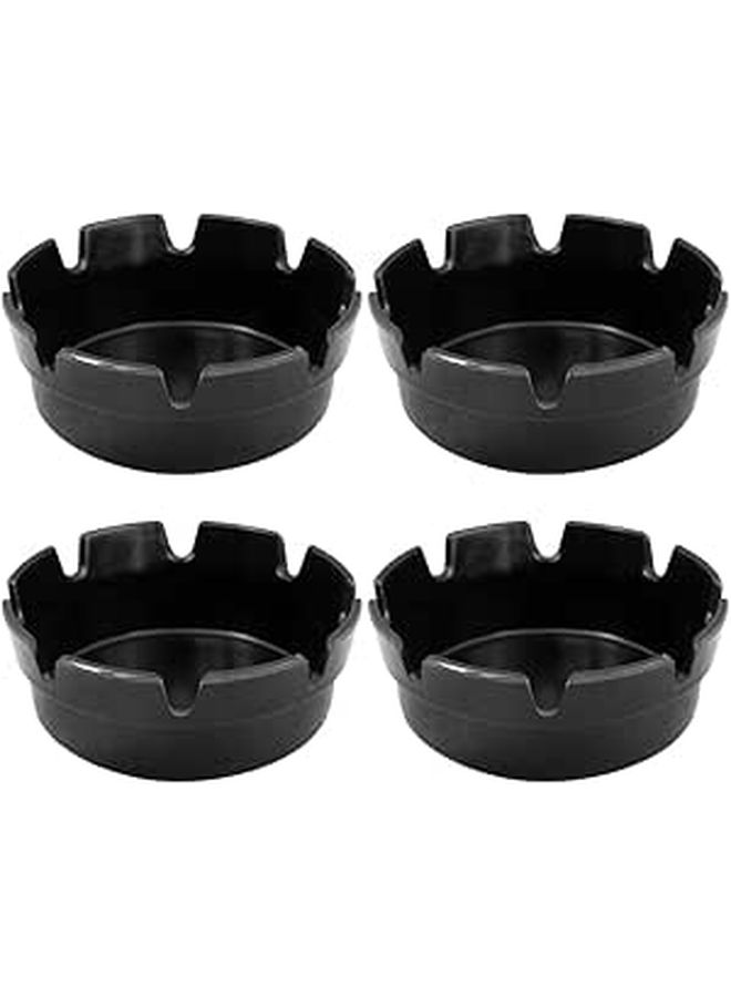 Black Plastic Fireproof Ashtray 8 Slot Cigarette Smoking Box Indoor Outdoor - Image 1