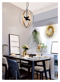 Vmax Ring Pendant Light For Living Room Bedroom Cafe Home Décor Black And Gold  - Image 2