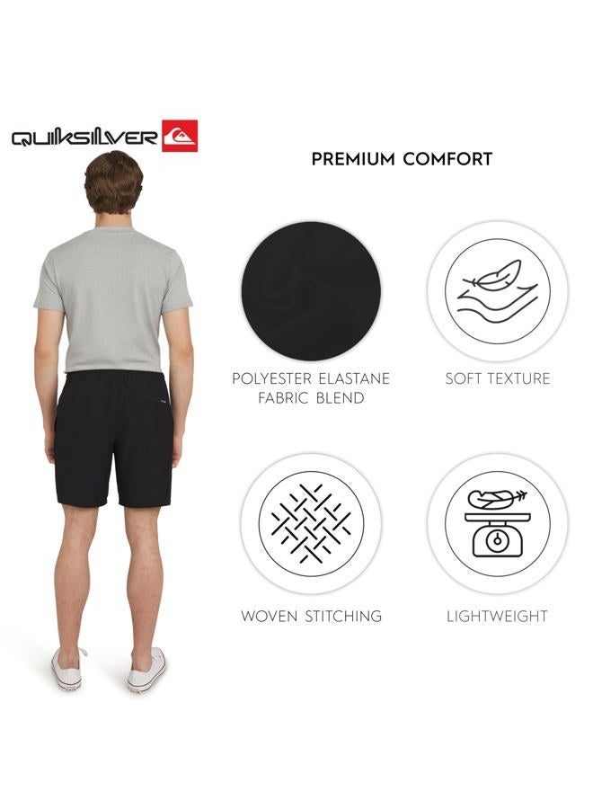 QUIKSILVER شورتات هجينة نشطة للرجال بقصة عادية وخصر مرن ومناسبة للماء (S-XXL)، أسود، L - Image 4