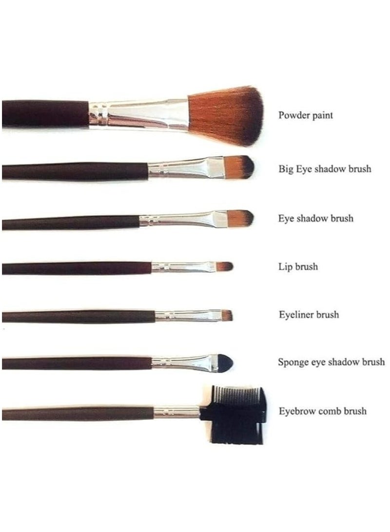 Makeup Brushes 7Pcs Professional Premium Synthetic  Makeup Brush Set for Women Eyeshadow  Eyeliner  Powder and Lip multi-color