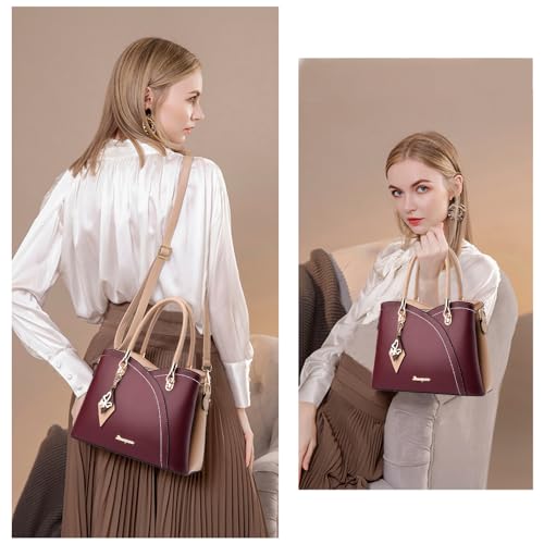 SiMYEER Satchel Purses and Handbags for Women Leather Crossbody Bags Shoulder Tote Bags - Image 3