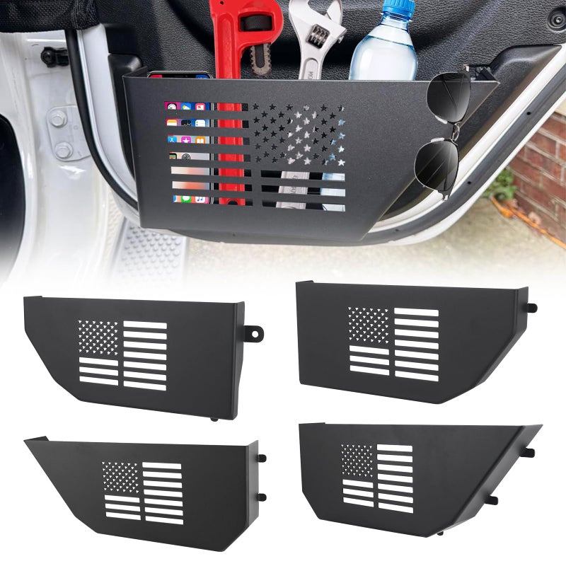 ZAMLIE Front Rear Door Storage Pockets Compatible with Jeep JL JLU 4XE 20182024 Metal Side Insert Organizer Box Car Interior Storage Accessories Within Reach StoringOrganizing Personal Items - Image 3
