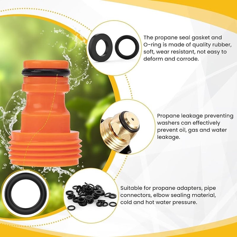 Aifeier ET Soft Rubber O-Rings and Propane Tank Gaskets, Hose Seal Ring Gaskets, Proof Sealing, Fit for All Soft Nose POL Fittings - Image 5